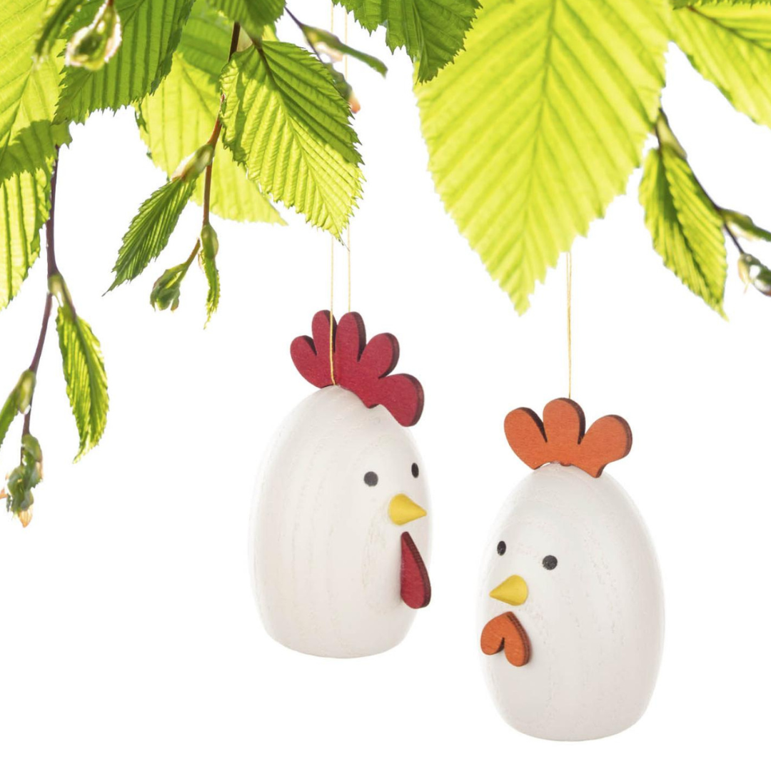 Chicken and Rooster Pair - Hanging Easter decorations